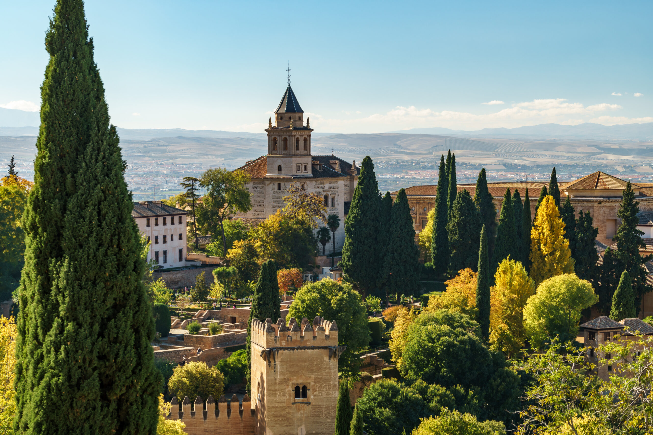 Alhambra gardens in autumn colors